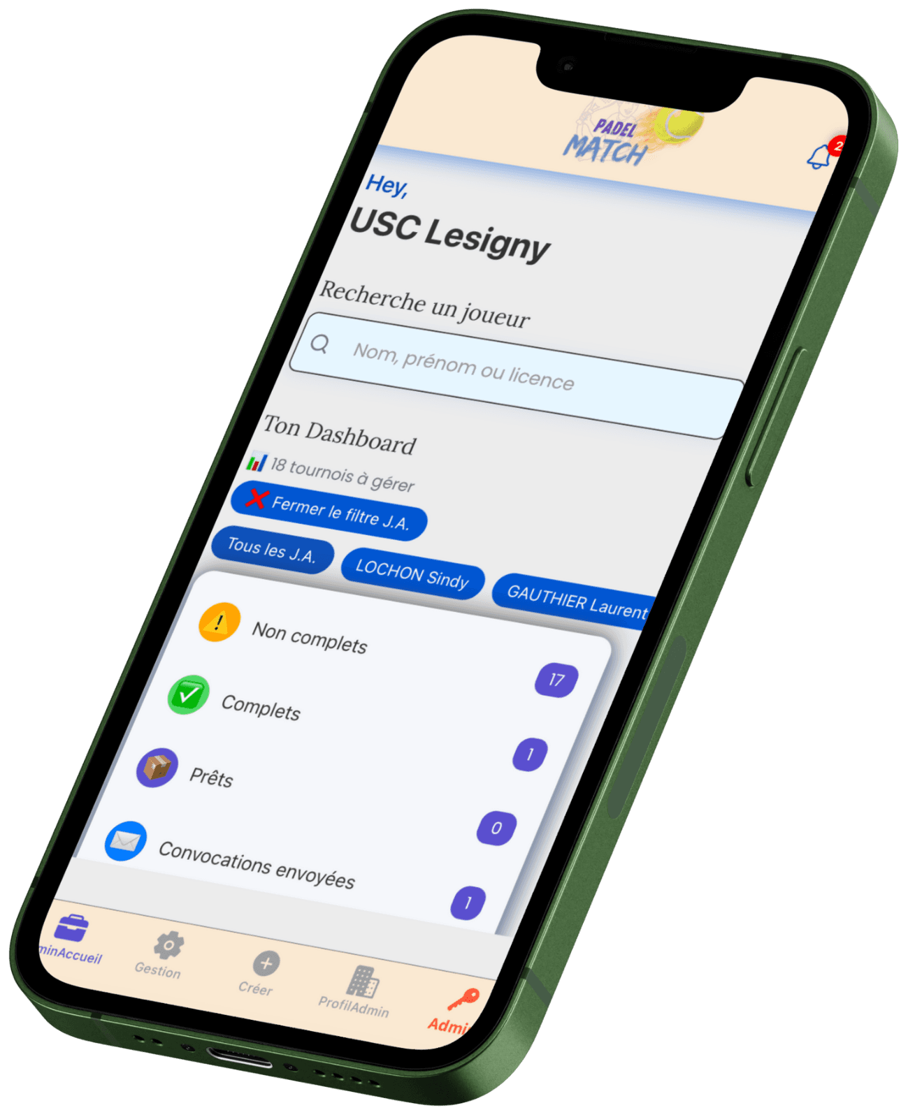 PadelMatch – Espace Club